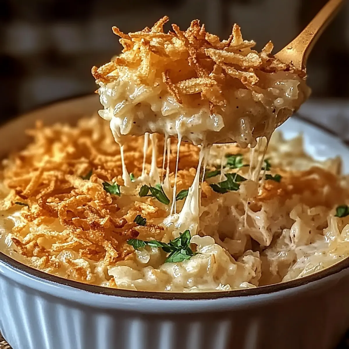 French Onion Chicken Rice Bake
