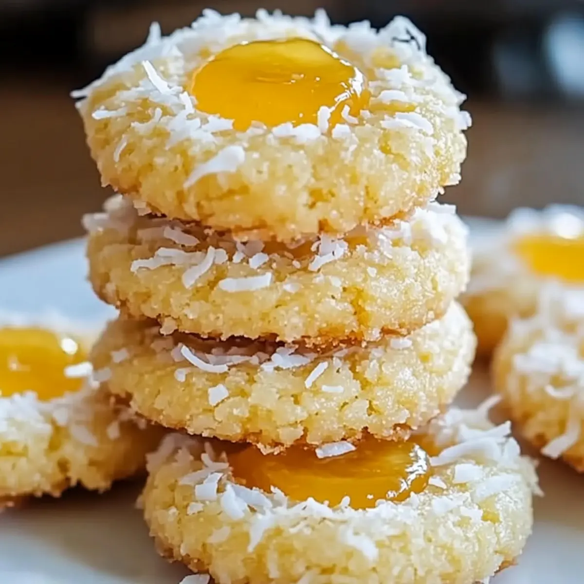 Hawaiian Pineapple Coconut Thumbprint Cookies