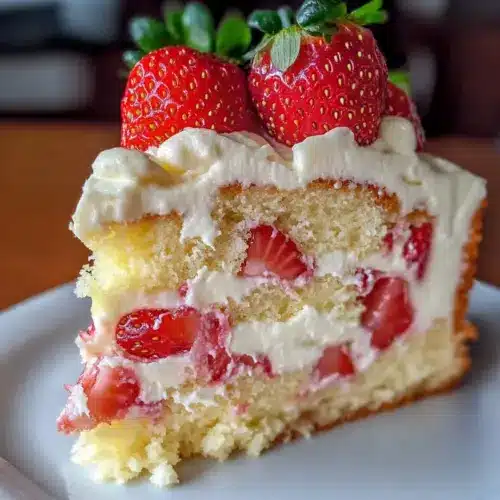 Strawberry Custard Delight Cake