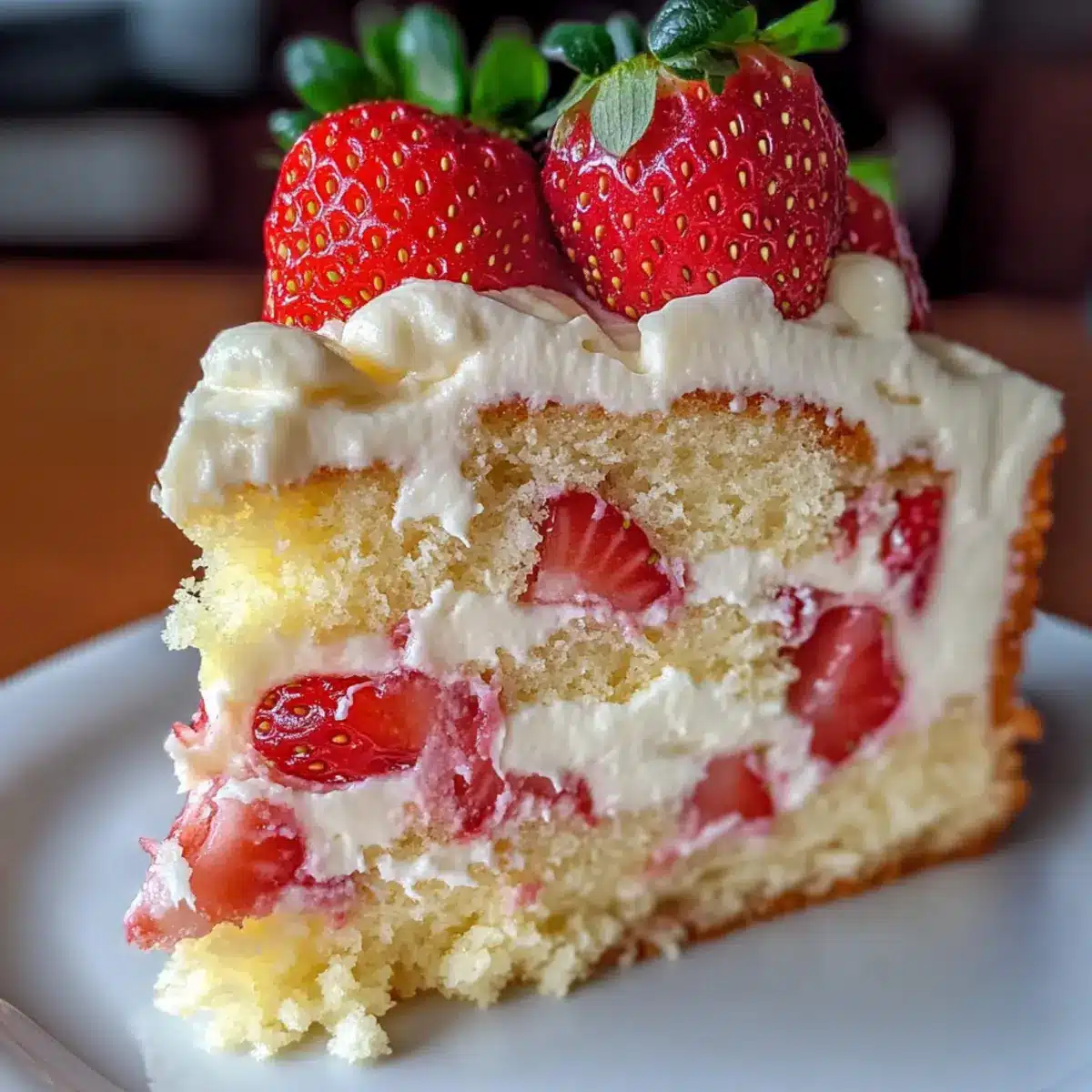Strawberry Custard Delight Cake