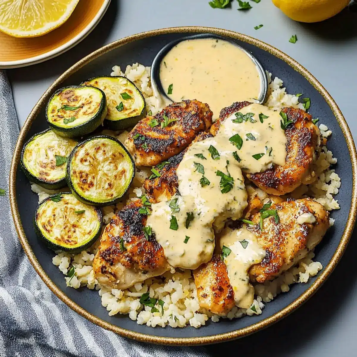 Lemon Butter Chicken with Crispy Zucchini