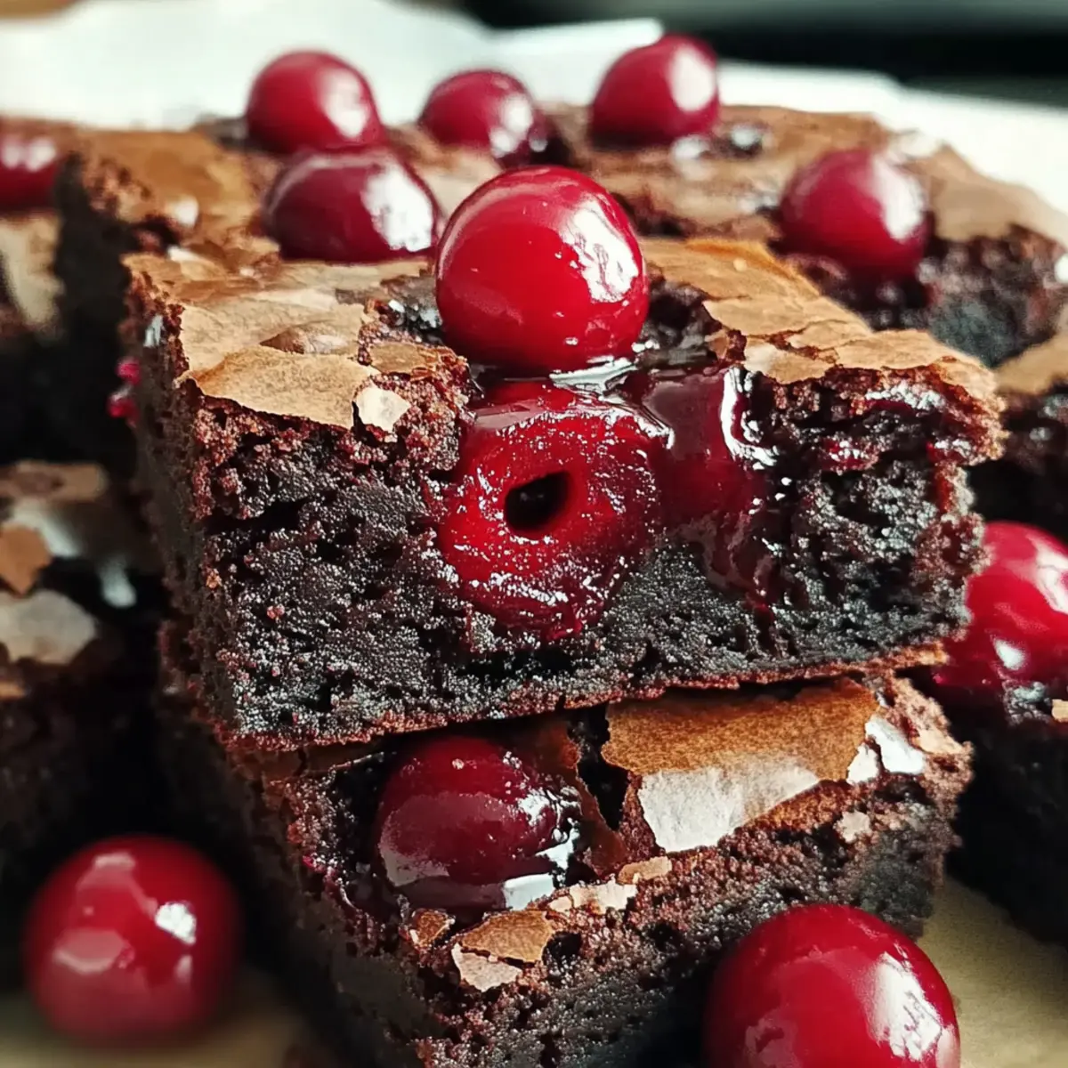 Fudgy Cherry Brownies Ganache