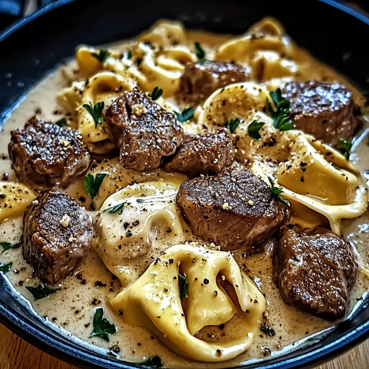 Garlic Steak Tortellini in Creamhouse Sauce Bliss