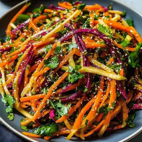 Shaved Rainbow Carrot Sesame Salad