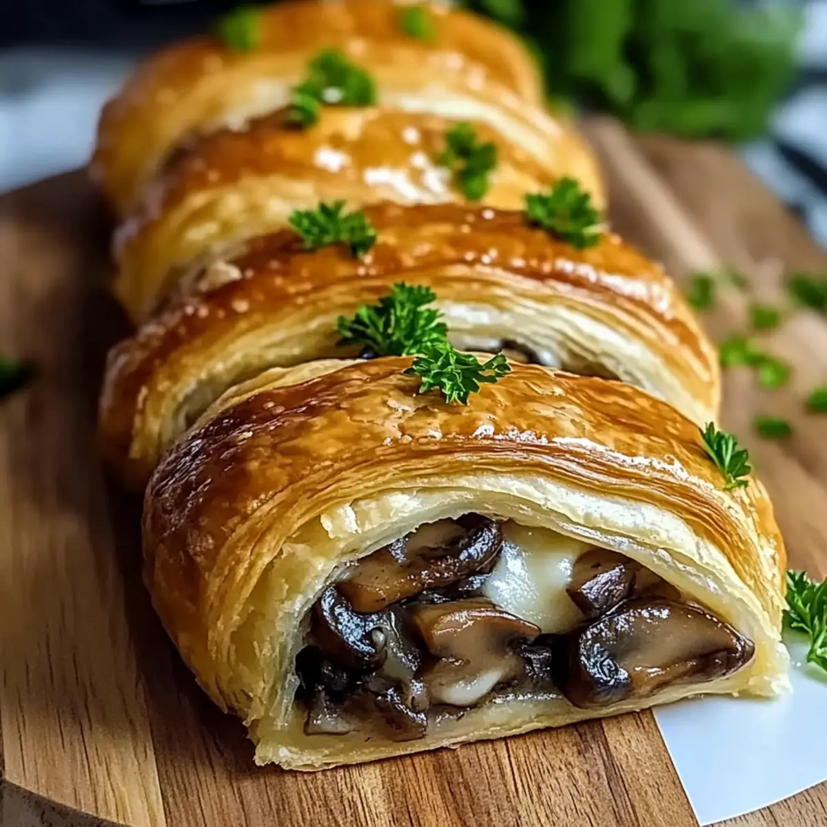 Mushroom & Gruyère Puff Pastry Braid