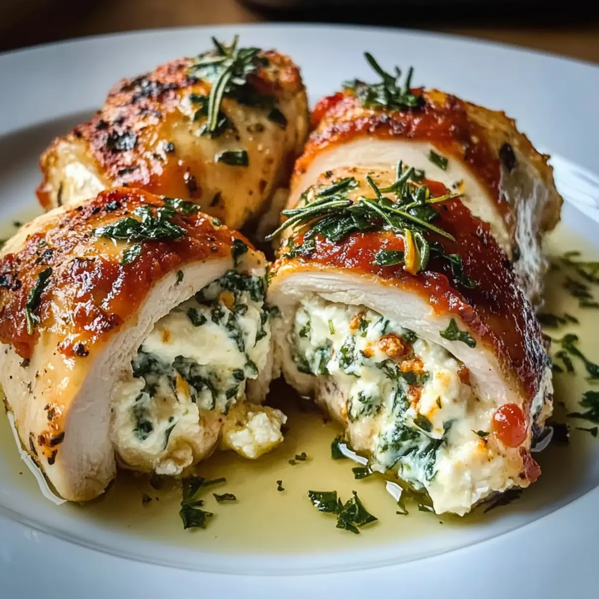 Herbed Ricotta Stuffed Chicken Rolls