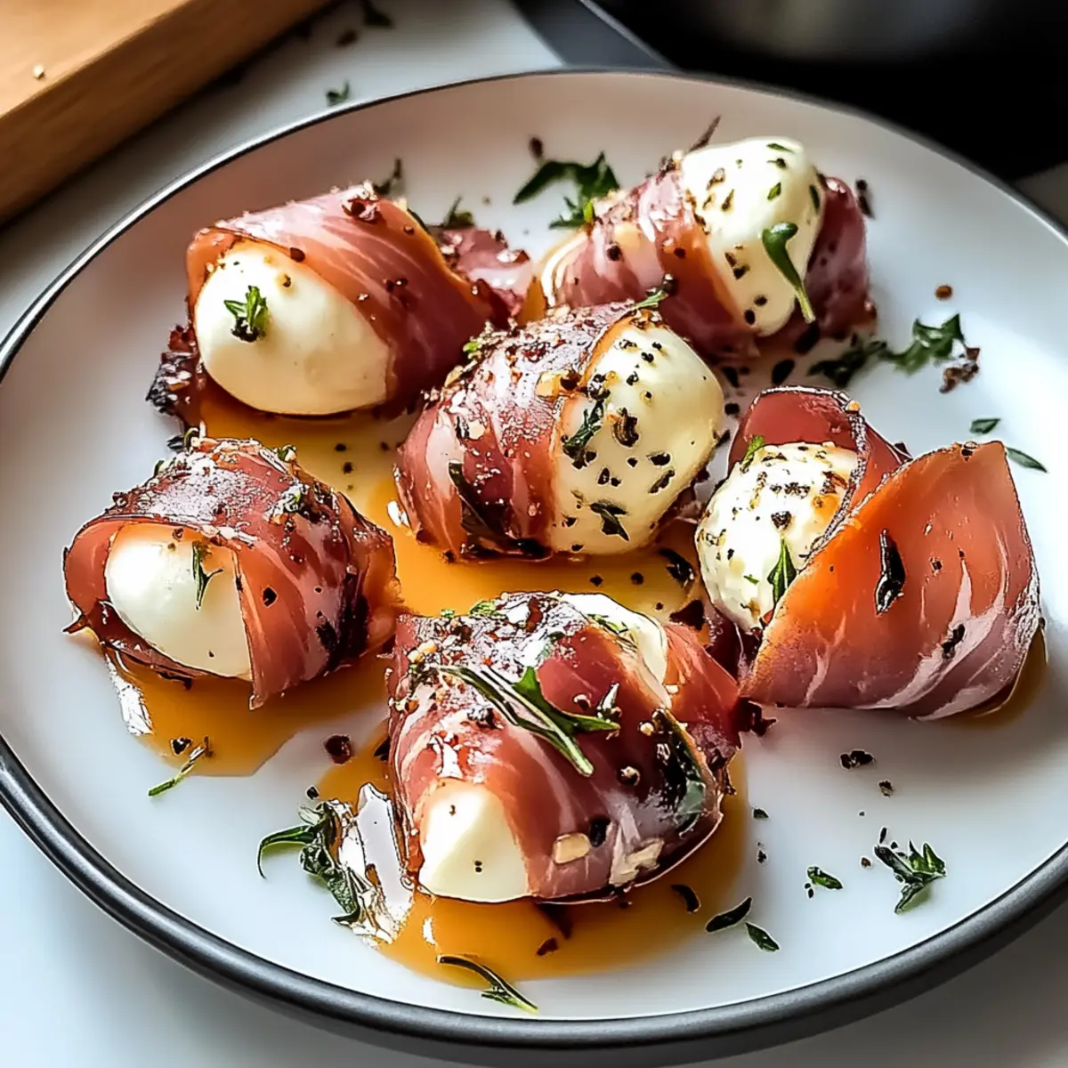 Prosciutto Wrapped Mozzarella Bites