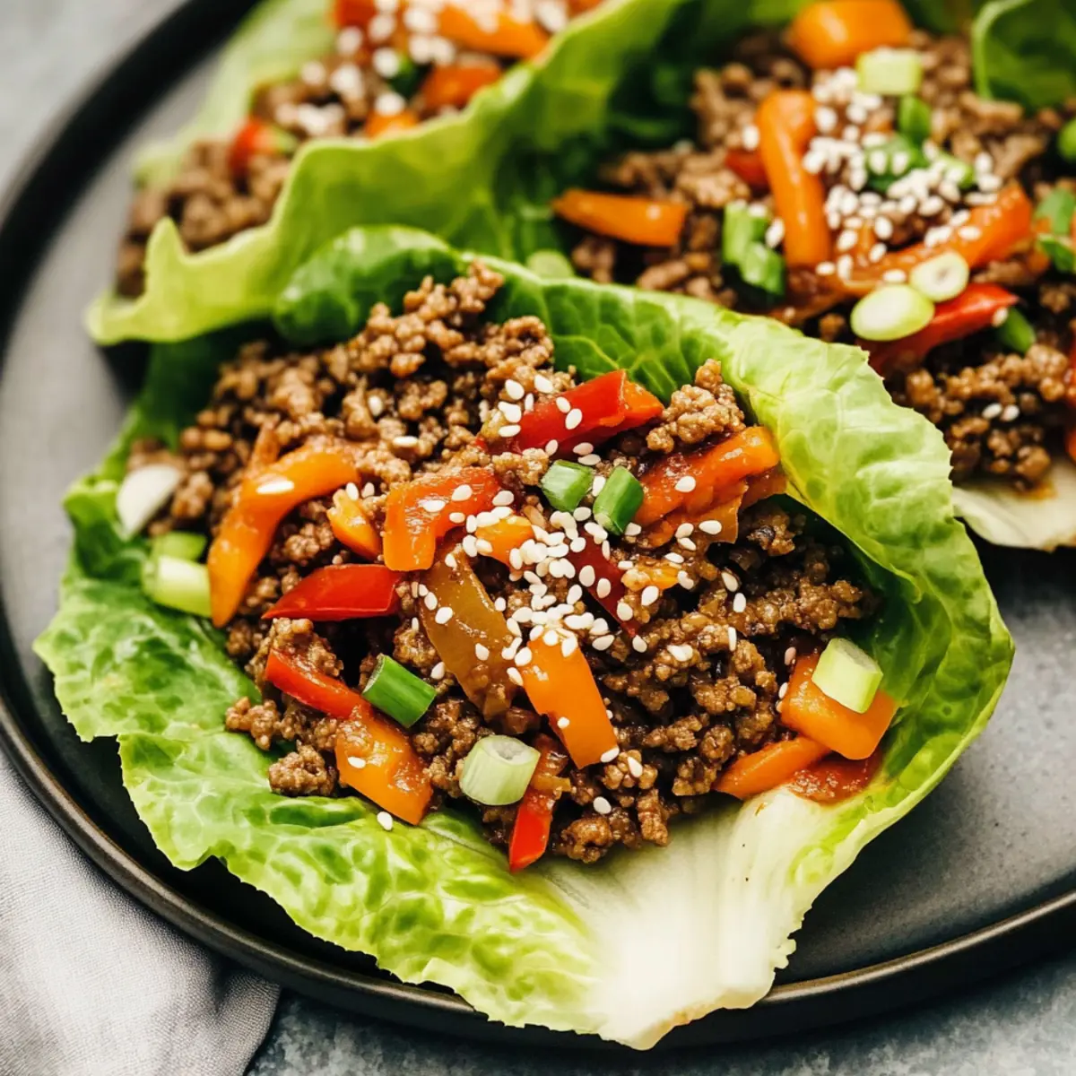 Asian-Style Ground Beef Lettuce Wraps