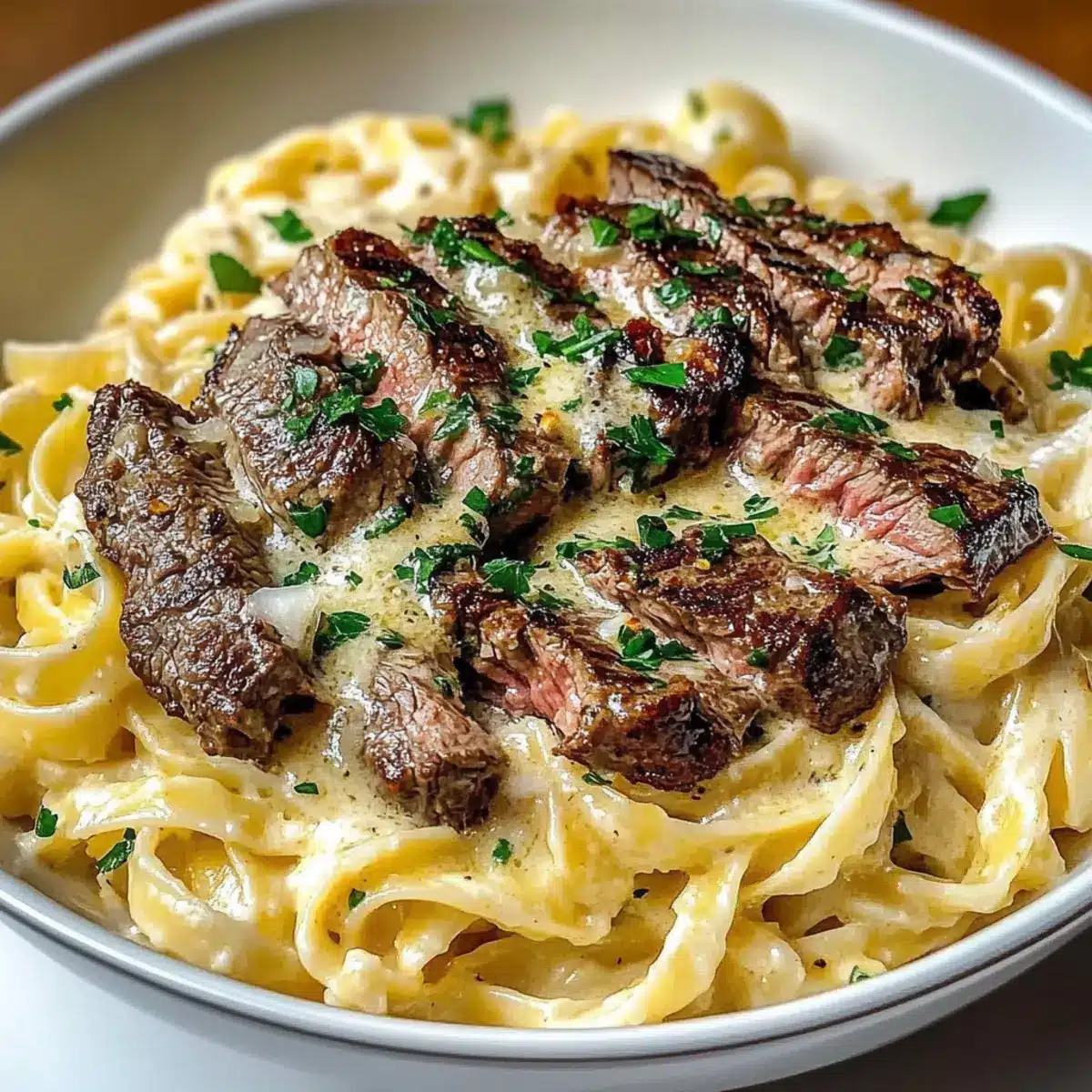 Creamy Steak Pasta Garlic