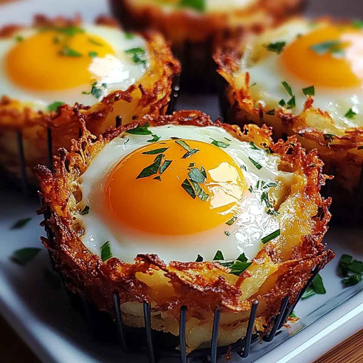 Eggs in Crispy Hash Brown Baskets