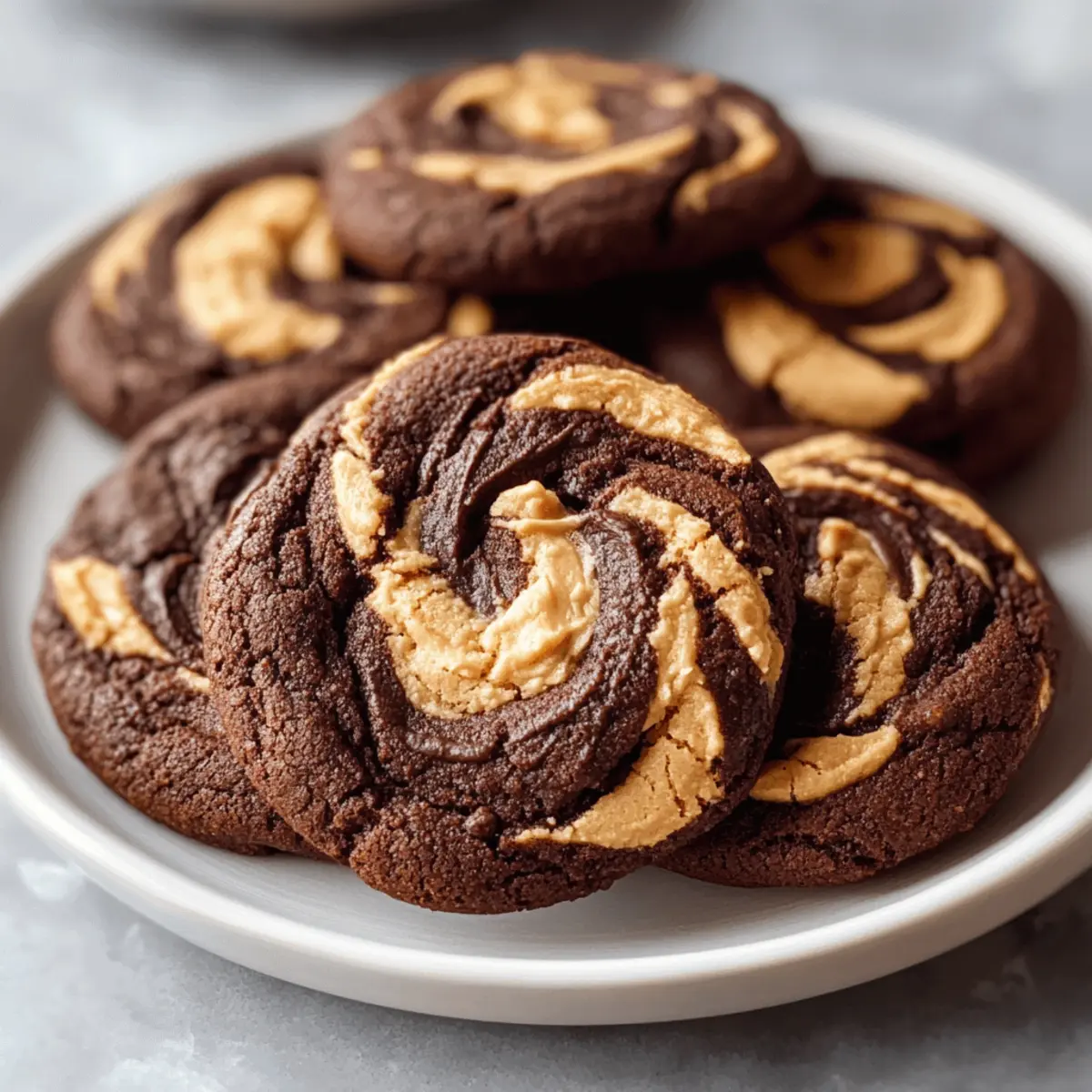Chocolate Peanut Butter Swirl Cookies