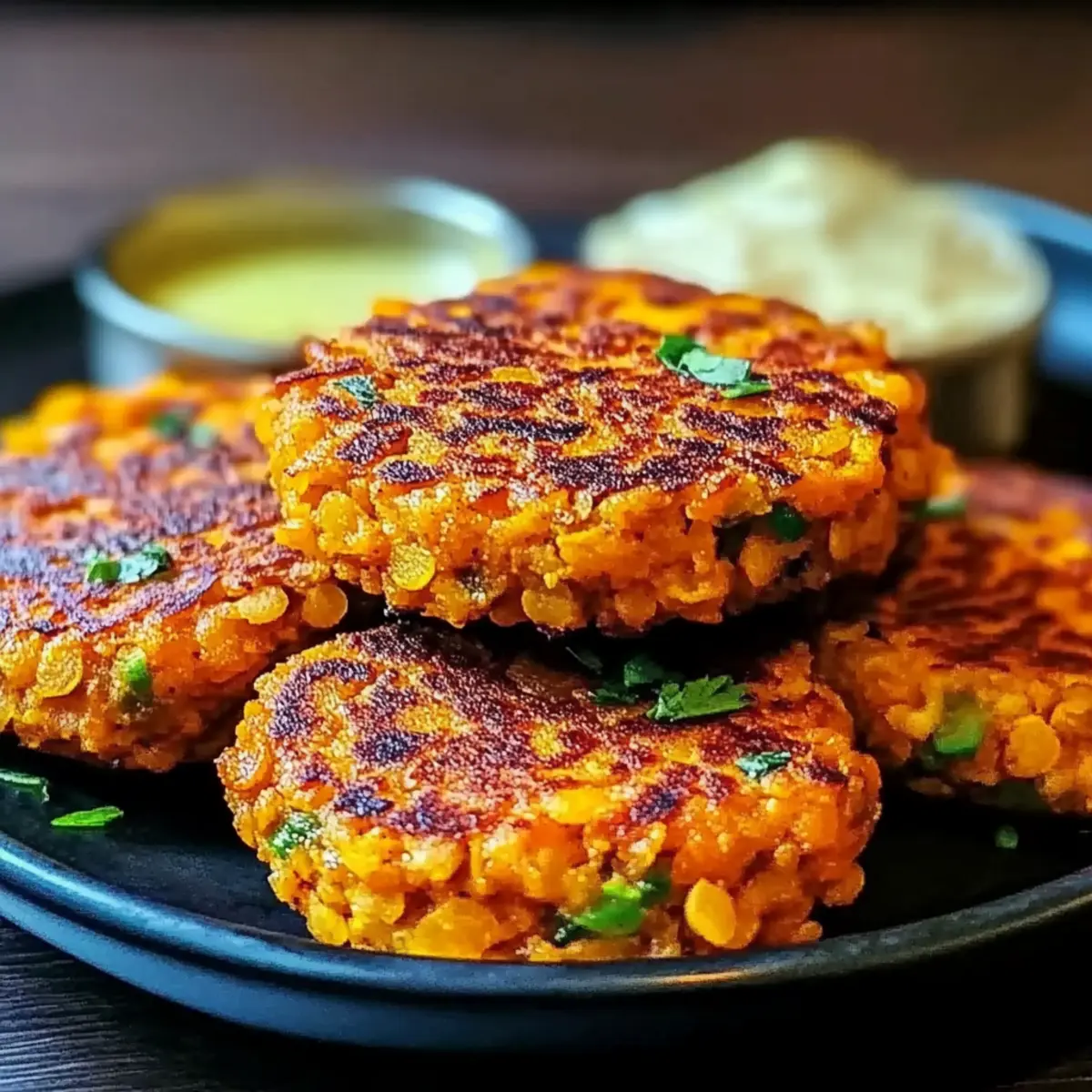Crispy Sweet Potato & Red Lentil Patties