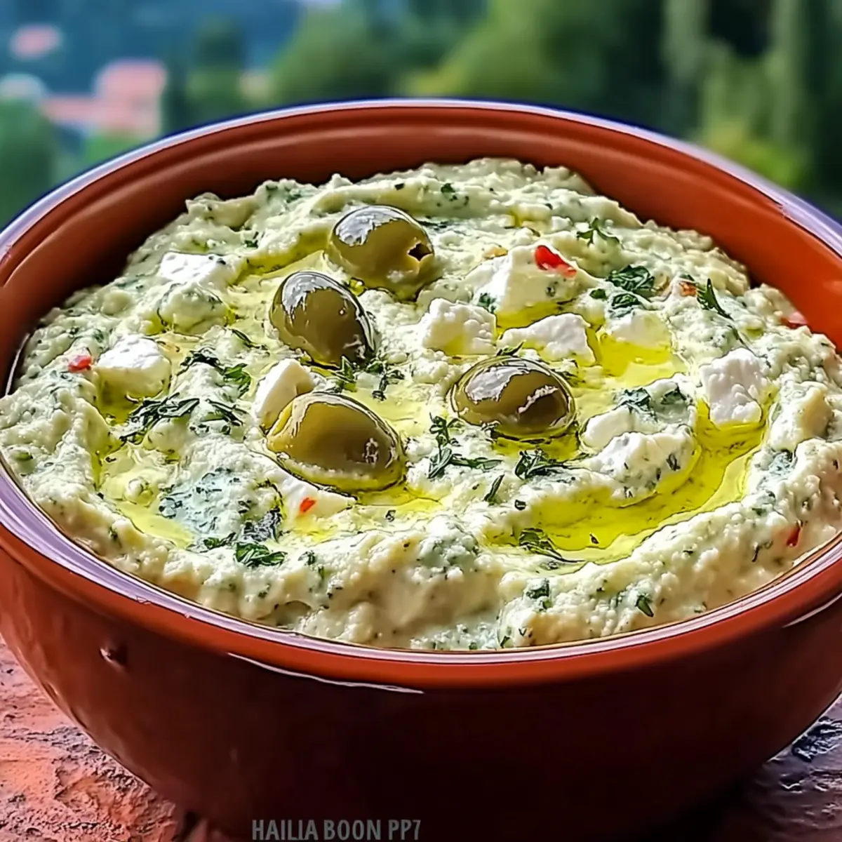 Green Olive and Feta Cheese Dip