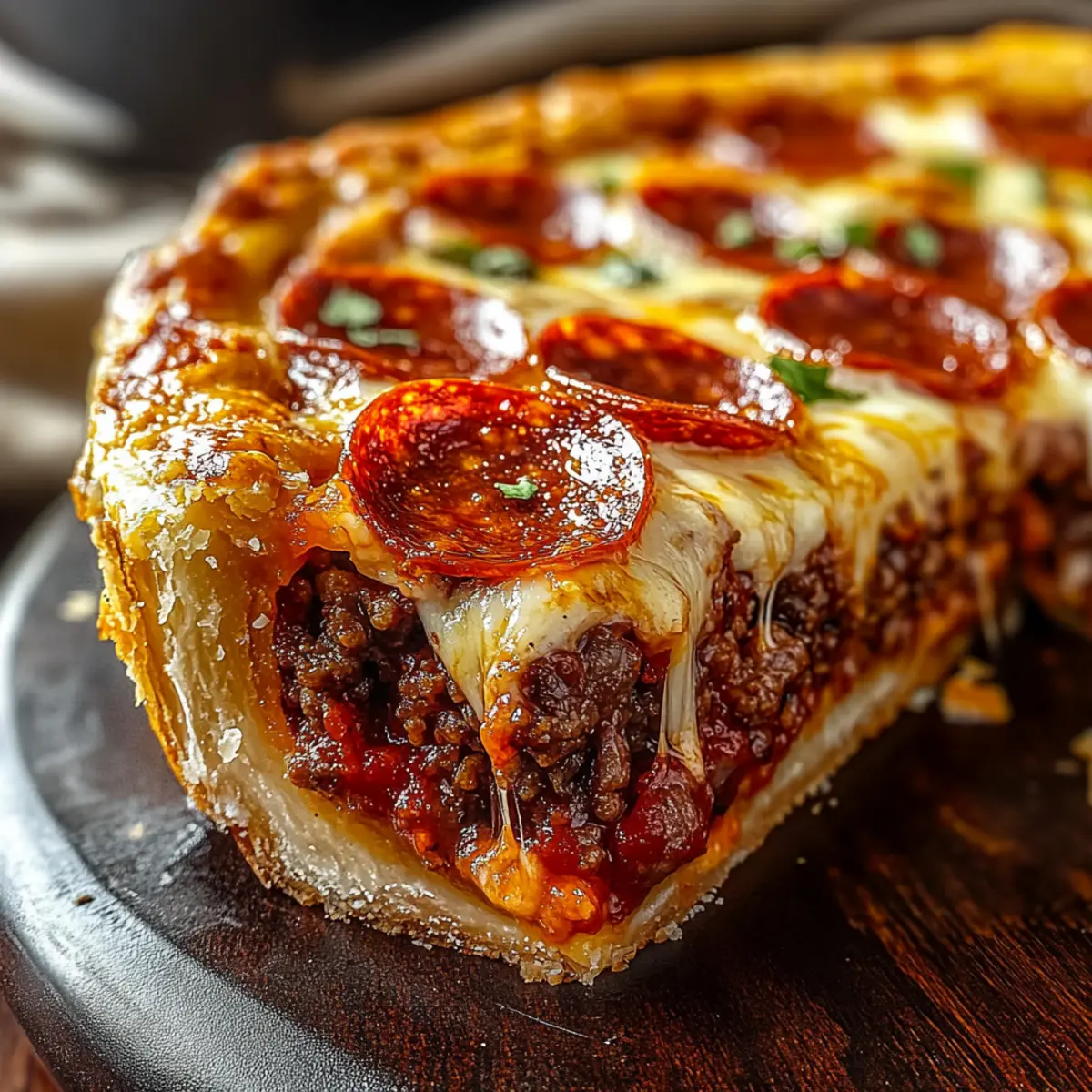 Hamburger Beef Sausage & Pepperoni Pie
