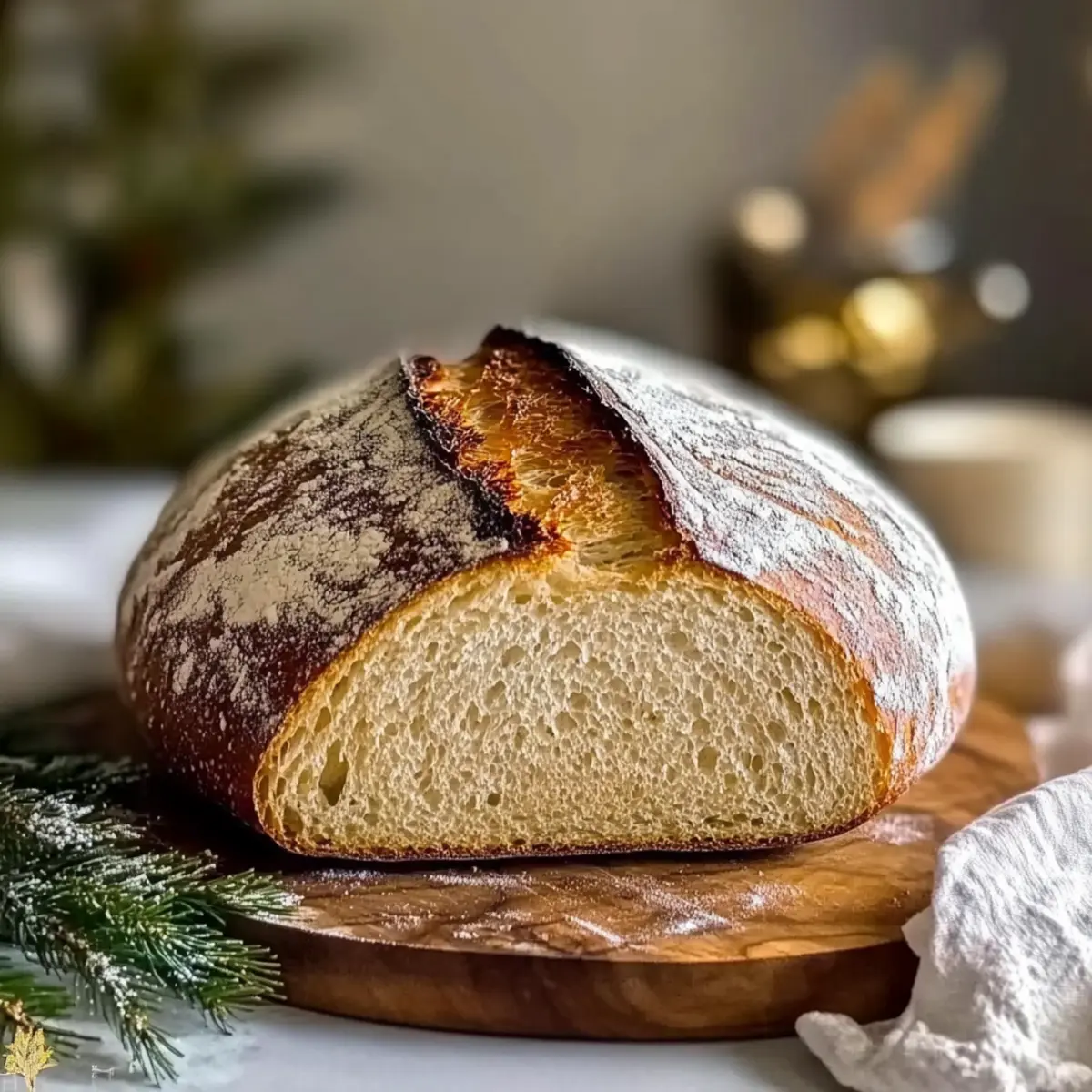Festive Eggnog Sourdough Bread