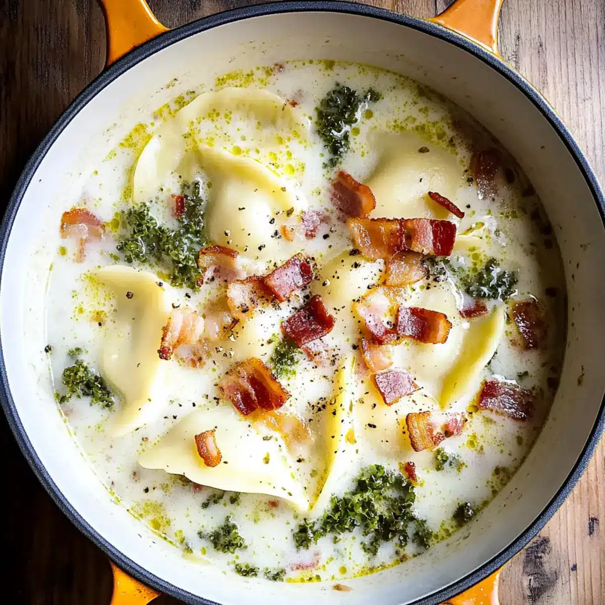 Bacon Pierogi Soup