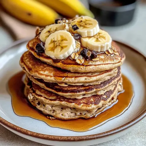 Vegan Banana Oatmeal Pancakes