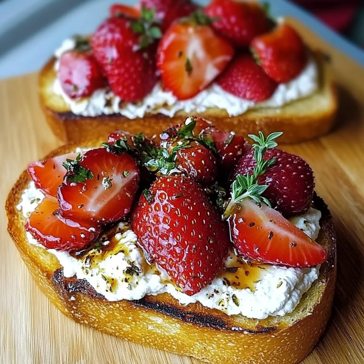 Roasted Strawberry Whipped Ricotta Toast