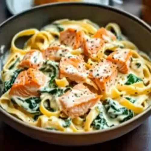 Salmon and Spinach Pasta