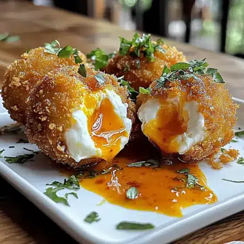 Fried Burrata with Spicy Sauce