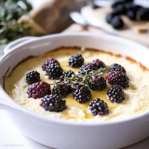 Baked Lemon Ricotta Dip with Blackberries
