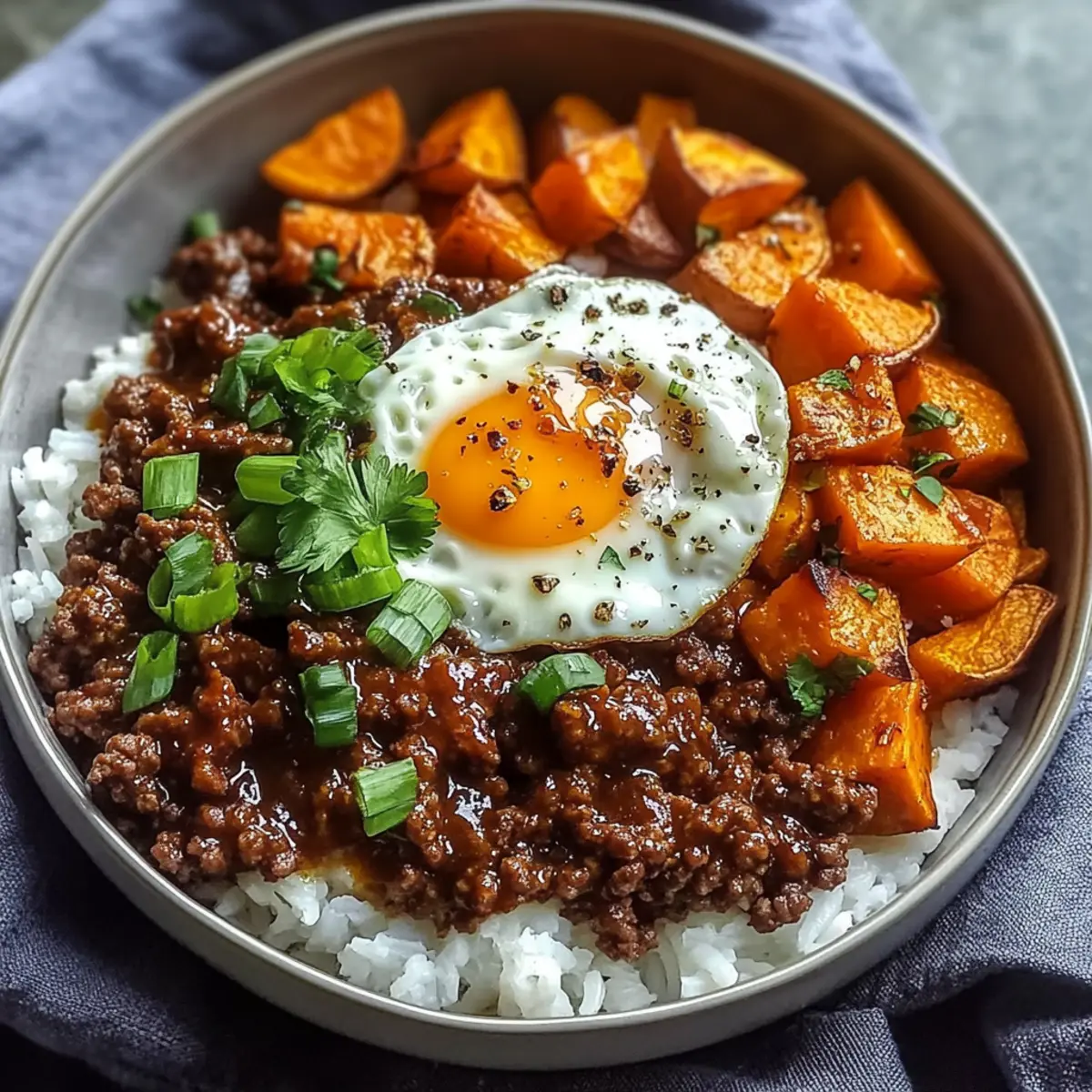 Hot Honey Ground Beef Bowls