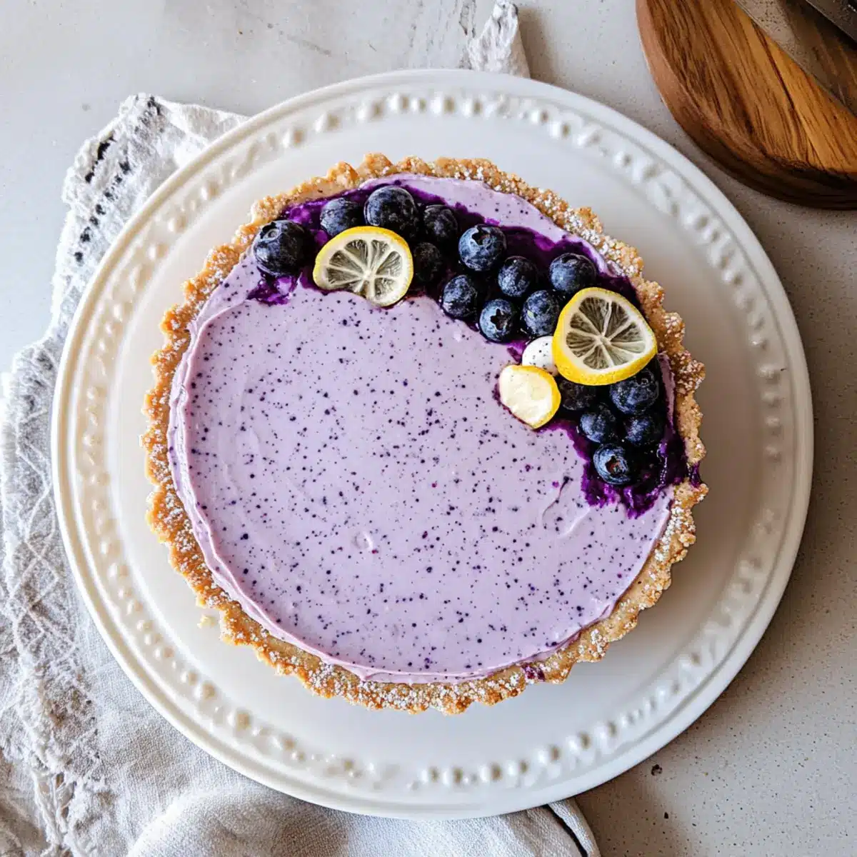 No Bake Lemon Blueberry Cheesecake