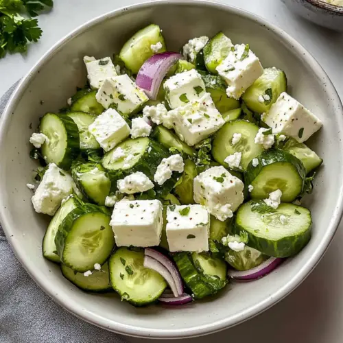 Cucumber Feta Salad with Lemon Greek Vinaigrette