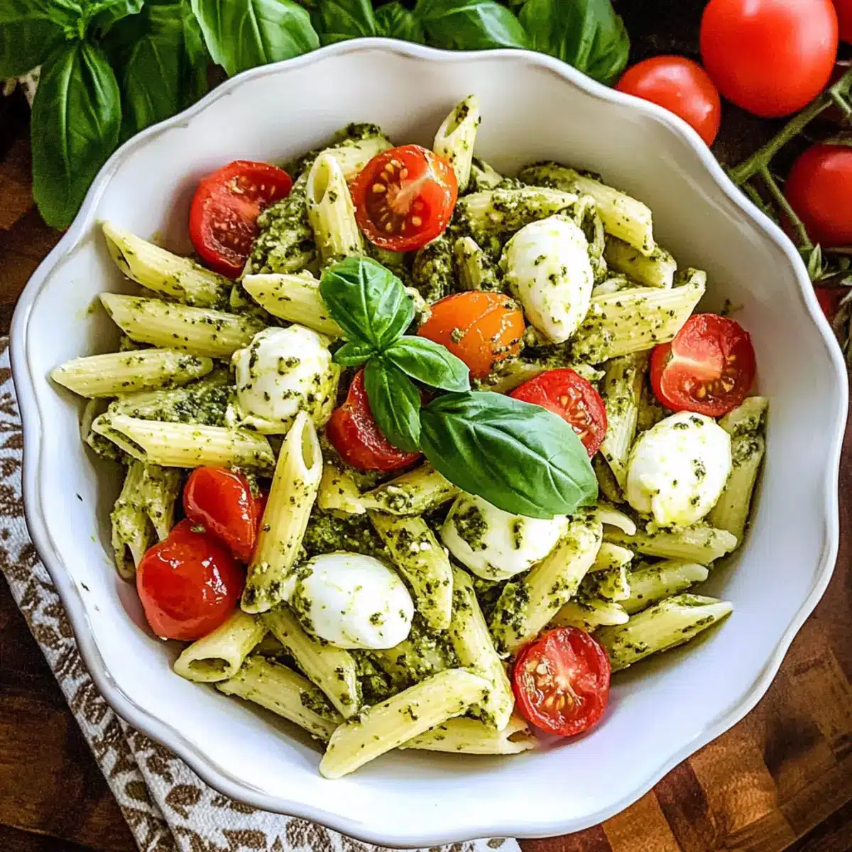 Pesto Caprese Penne Pasta