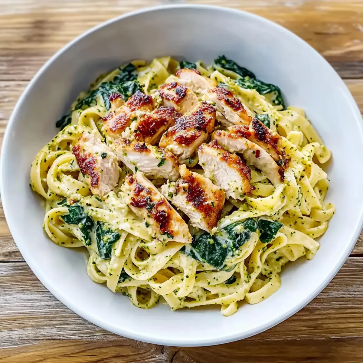 Chicken Pesto Pasta with Spinach