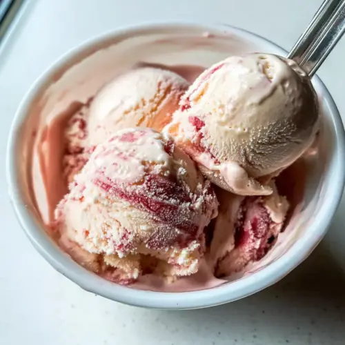 Homemade Rhubarb Ice Cream