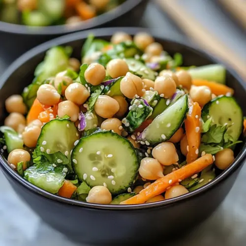Crunchy Asian Cucumber and Chickpea Slaw