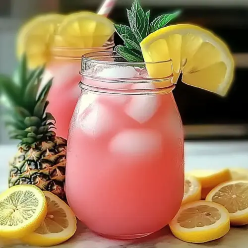 Pineapple Pink Lemonade Drink