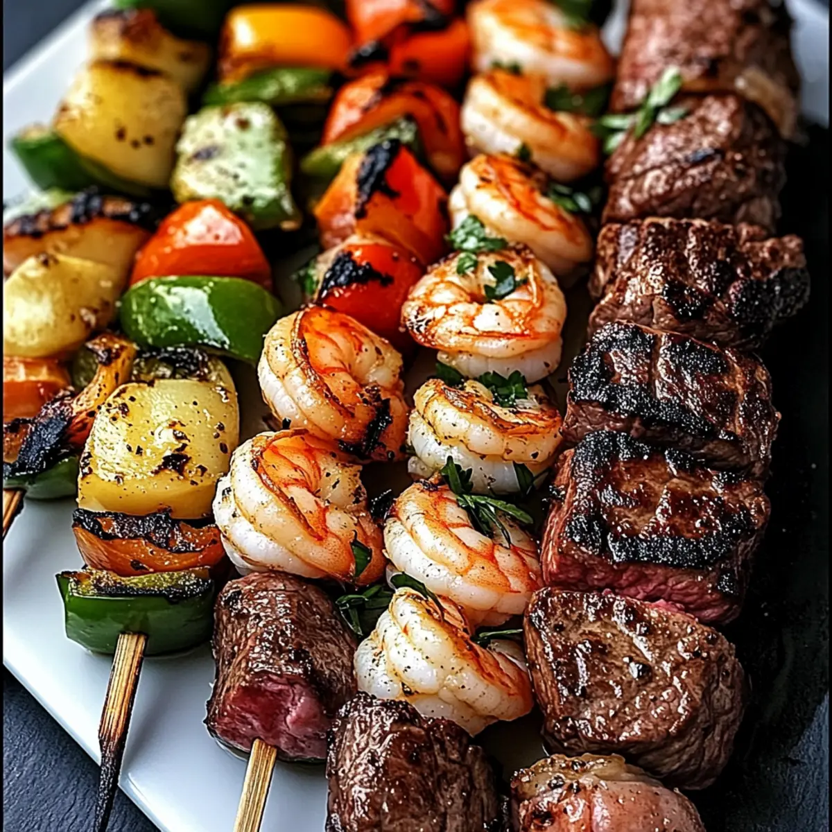 Grilled Steak and Shrimp Kabobs