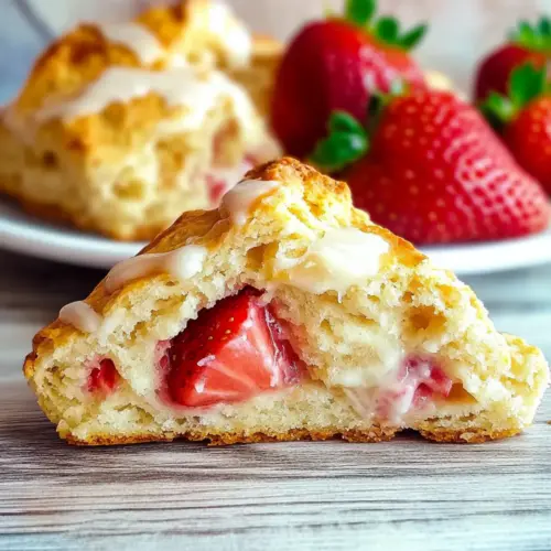 Strawberry Scones with Zesty Lemon Glaze brunch