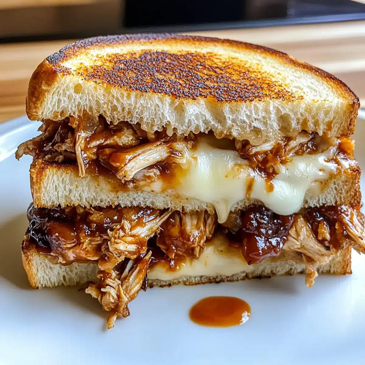 Mouthwatering BBQ Chicken Grilled Cheese