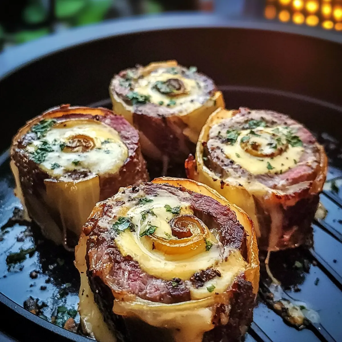 French Onion Steak Pinwheels