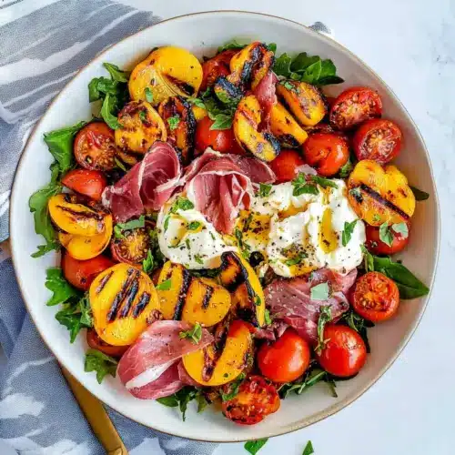 Grilled Nectarine Burrata Prosciutto Salad