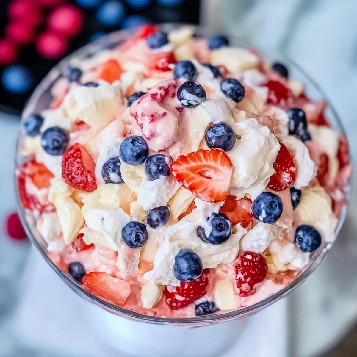 Red White and Blue Cheesecake Salad