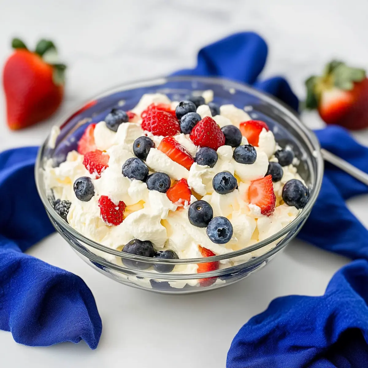 Red, White, and Blue Cheesecake Salad