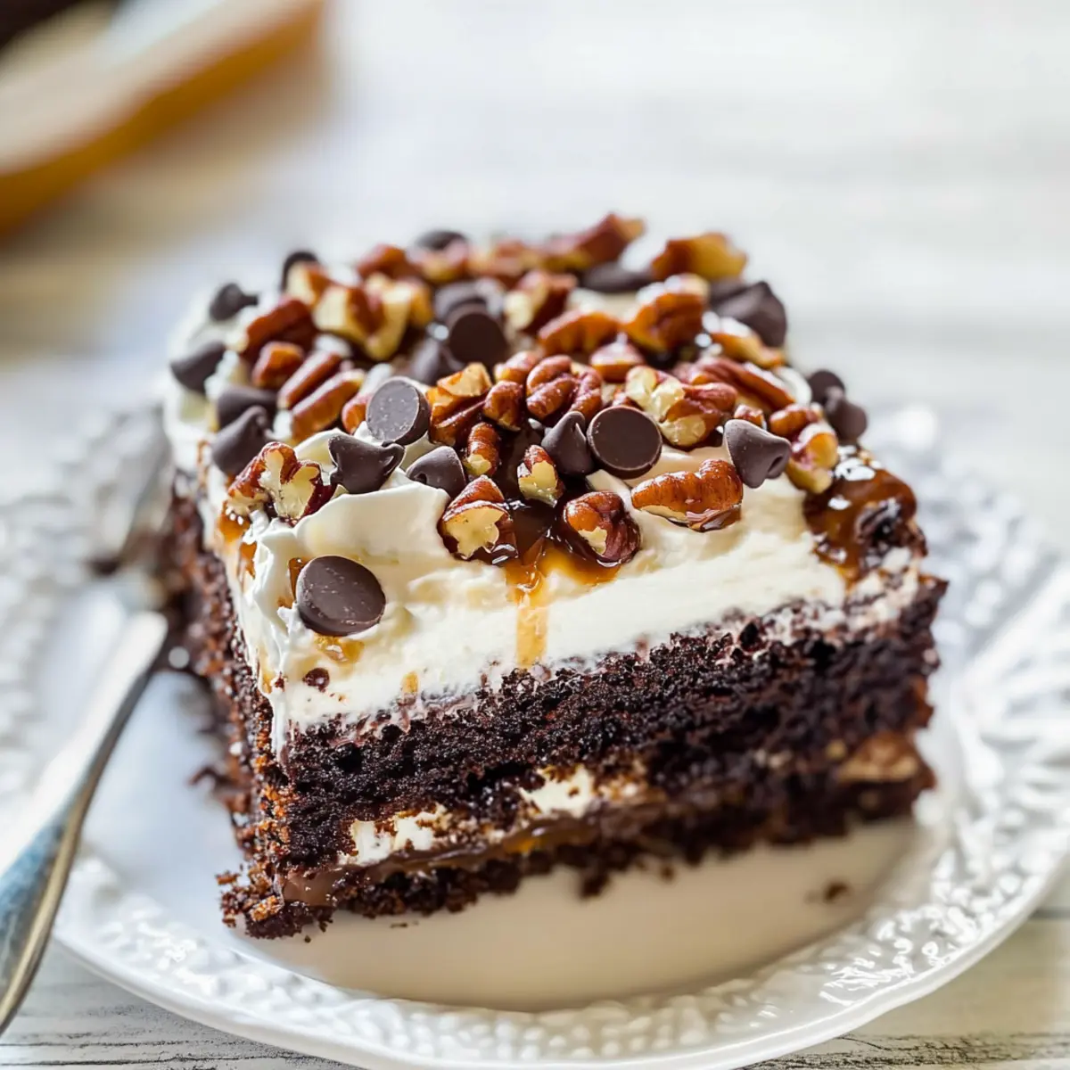 Turtle Chocolate Poke Cake