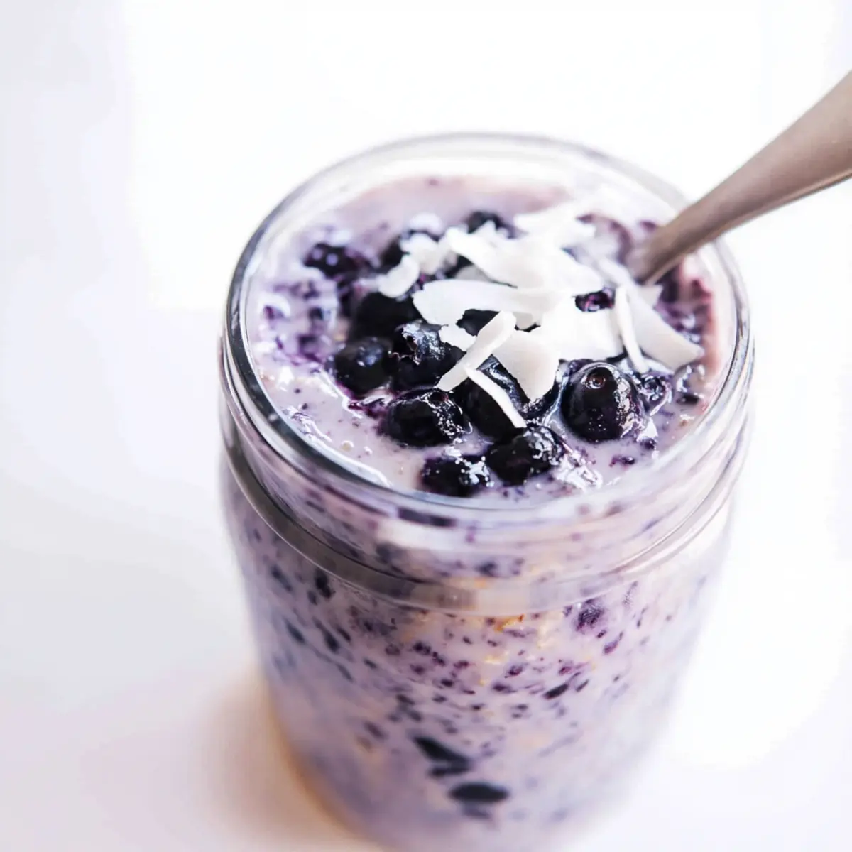 Blueberry Overnight Oats with Coconut Milk