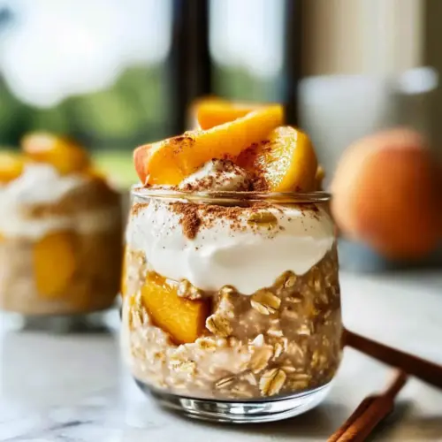 Peach Cobbler Overnight Oats