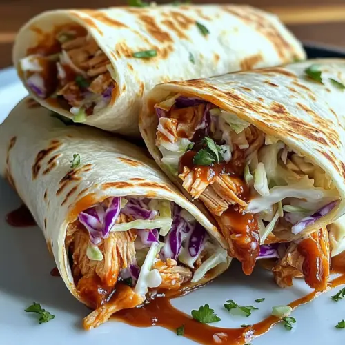 BBQ Chicken Coleslaw Wraps