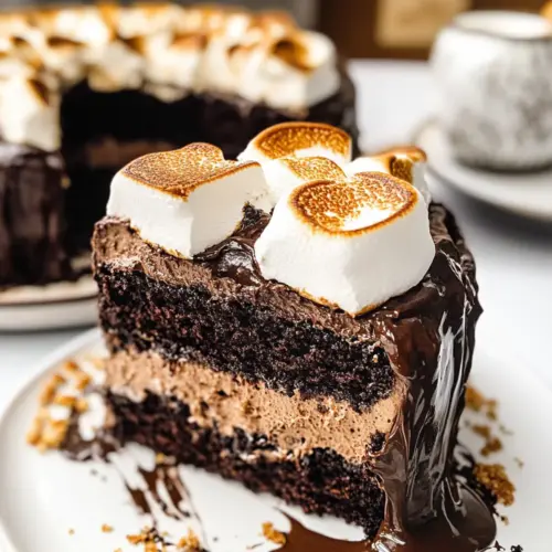 Dark Chocolate Vegan S’mores Cake